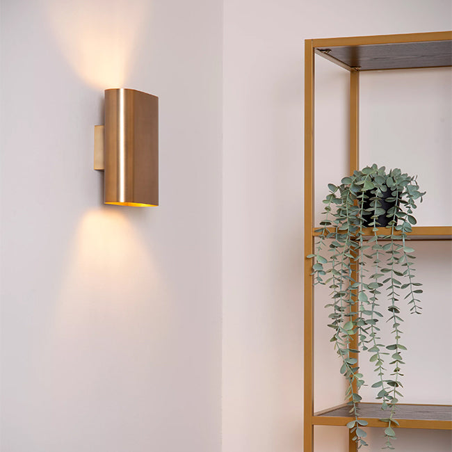 Aplique metal oro mate 16x20 cm 2 luces E14 - LUAP0149