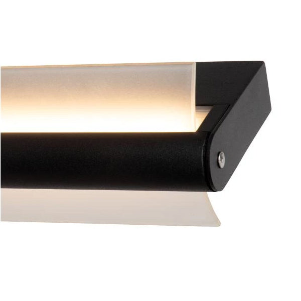Apliqué metal vidrio negro 45x10.2 cm LED 8W - LUAP0154