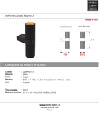 Aplique metal negro 2 luces GU10 - LUAP0157