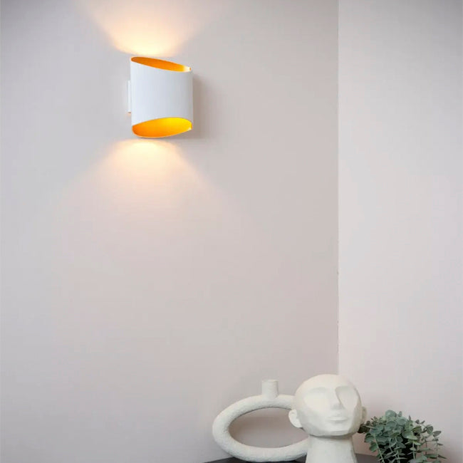 Apliqué aluminio blanco oro mate 16x8x18 cm G9 - LUAP0158