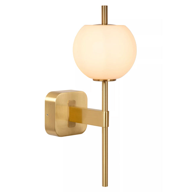 Aplique metal dorado vidrio opal 12x18,4x34,7 cm G9 - LUAP0160