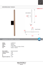 Aplique aluminio café negro 62x8 cm LED 10W -  LUAP0161