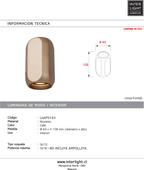 Aplique aluminio café Ø6x10,8 cm GU10 - LUAP0163