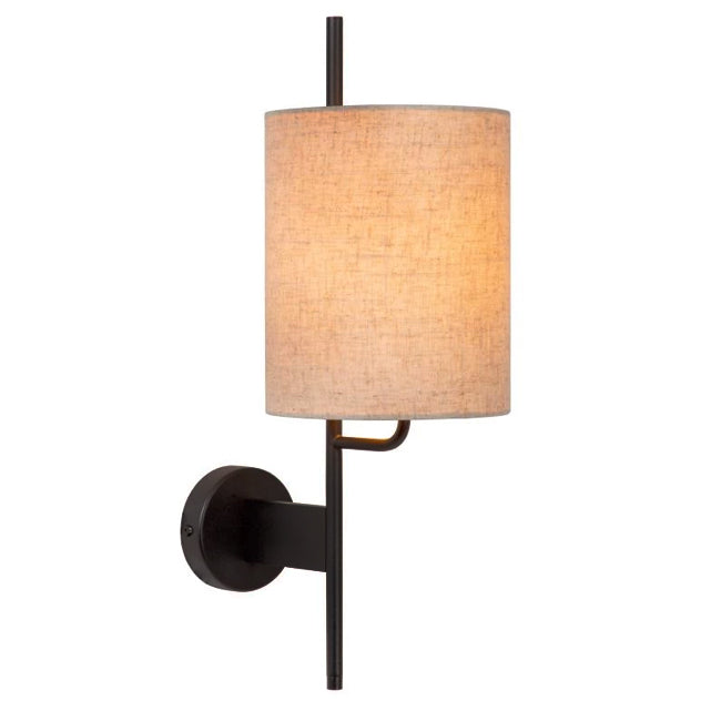 Aplique metal negro pantalla lino beige Ø18cm E27 - LUAP0169