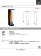 Apliqué aluminio negro PVC transparente exterior IP65 10x14,2x39,2 cm E27- LUAP0173