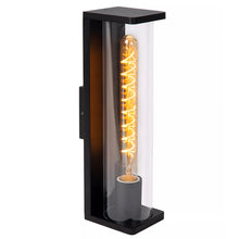 Cargar imagen en el visor de la galería, Apliqué aluminio negro PVC transparente exterior IP65 10x14,2x392 cm E27- LUAP0173
