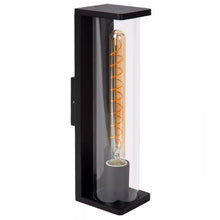 Cargar imagen en el visor de la galería, Apliqué aluminio negro PVC transparente exterior IP65 10x14,2x392 cm E27- LUAP0173
