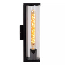 Cargar imagen en el visor de la galería, Apliqué aluminio negro PVC transparente exterior IP65 10x14,2x392 cm E27- LUAP0173
