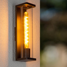 Cargar imagen en el visor de la galería, Apliqué aluminio negro PVC transparente exterior IP65 10x14,2x392 cm E27- LUAP0173
