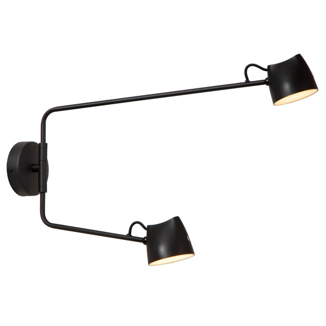 Aplique metal negro dimeable 53,8cm 2 luces 8W  LED - LUAP0174