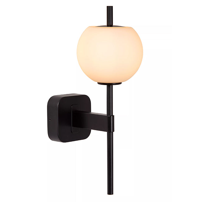 Aplique metal negro vidrio opal 12x18,4x34,7 cm G9 - LUAP0175