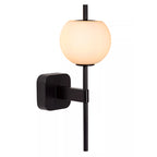 Aplique metal negro vidrio opal 12x18,4x34,7 cm G9 - LUAP0175
