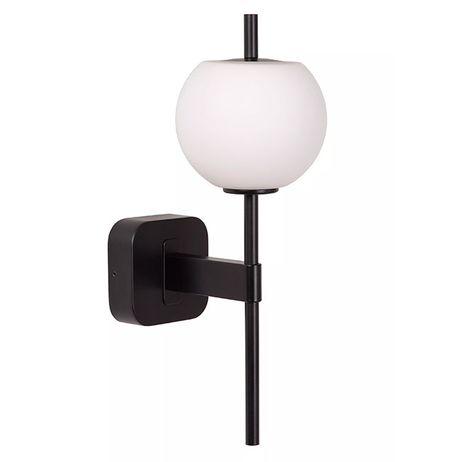 Aplique metal negro vidrio opal 12x18,4x34,7 cm G9 - LUAP0175