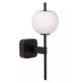 Aplique metal negro vidrio opal 12x18,4x34,7 cm G9 - LUAP0175
