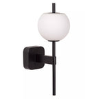 Aplique metal negro vidrio opal 12x18,4x34,7 cm G9 - LUAP0175