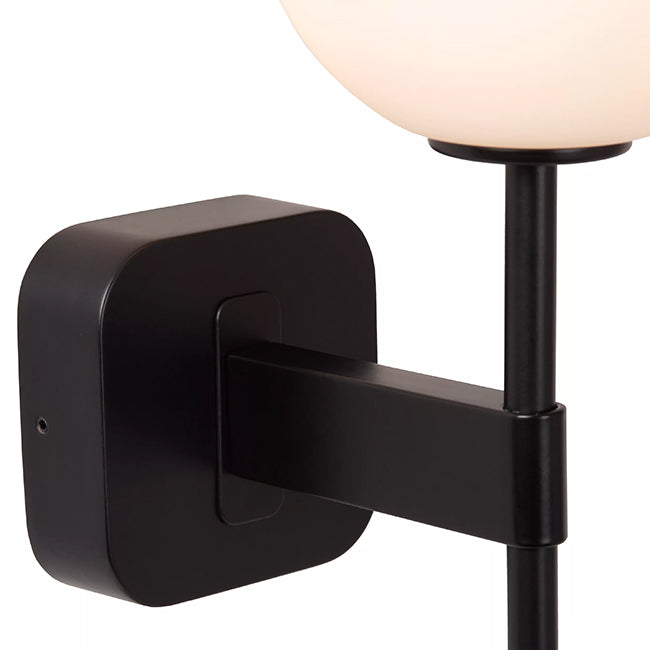 Aplique metal negro vidrio opal 12x18,4x34,7 cm G9 - LUAP0175