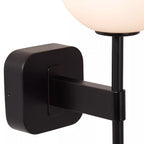 Aplique metal negro vidrio opal 12x18,4x34,7 cm G9 - LUAP0175