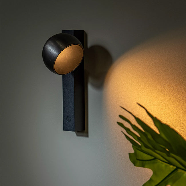 Aplique aluminio negro hierro gris dimeable Ø10x25 cm 9W LED - LUAP0176