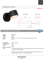Aplique metal negro dimeable Ø10x17x13 cm 9W LED - LUAP0177