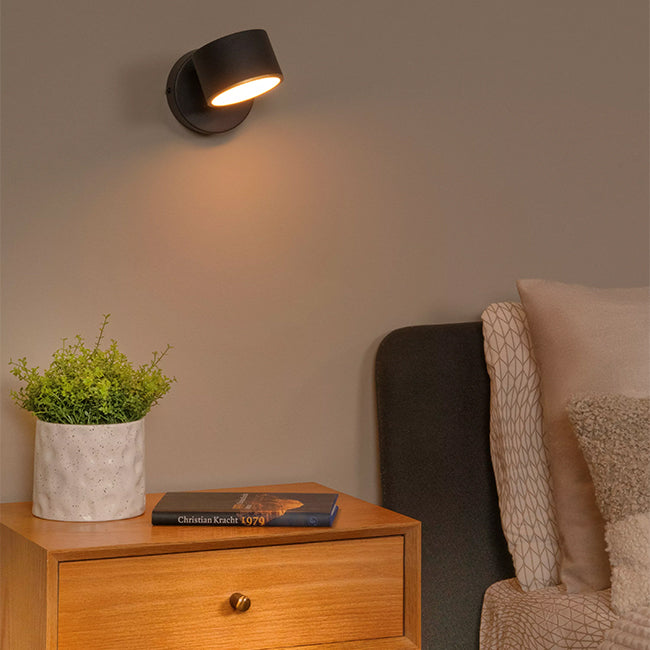 Aplique metal negro dimeable Ø10x17x13 cm 9W LED - LUAP0177