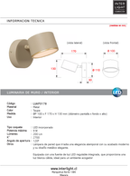 Aplique metal taupe dimeable Ø10x17x13 cm  9W LED - LUAP0178