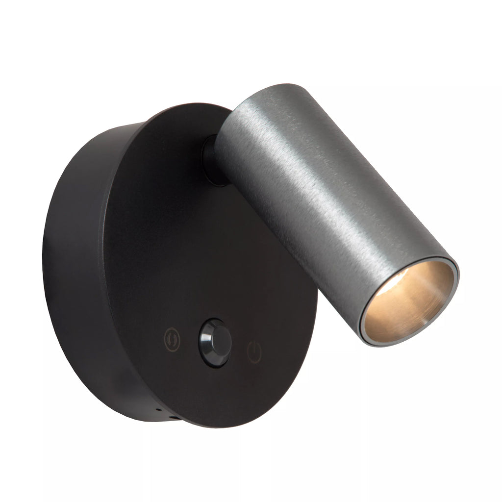 Aplique aluminio gris metalizado dimeable con sensor de movimiento Ø8,1x5.9x6.5 cm 2W LED - LUAP0179