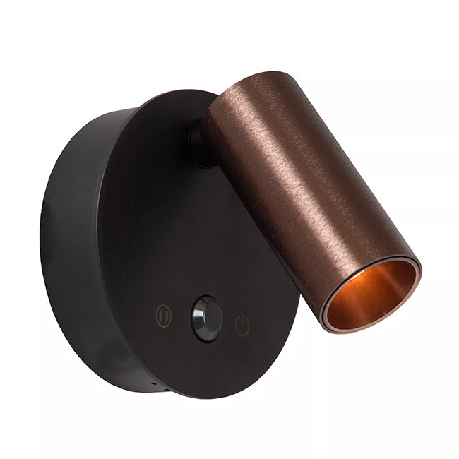 Aplique aluminio café metalizado dimeable con sensor de movimiento Ø8,1x5.9x6.5 cm 2W LED - LUAP0180
