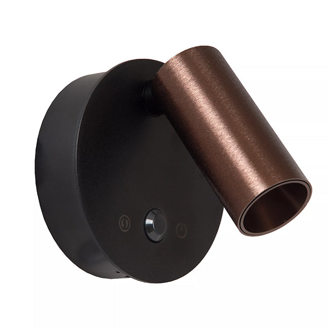 Aplique aluminio café metalizado dimeable con sensor de movimiento Ø8,1x5.9x6.5 cm 2W LED - LUAP0180