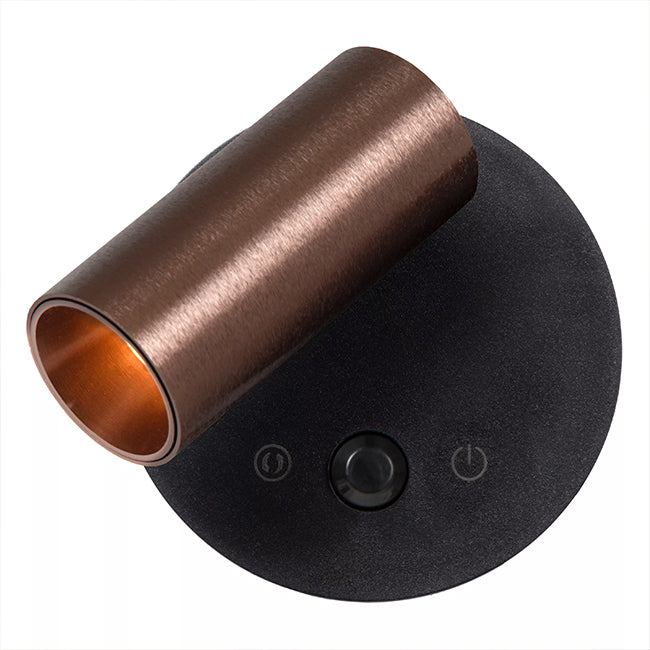 Aplique aluminio café metalizado dimeable con sensor de movimiento Ø8,1x5.9x6.5 cm 2W LED - LUAP0180