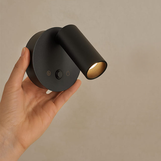 Aplique aluminio negro dimeable con sensor de movimiento Ø8,1x5.9x6.5 cm 2W LED - LUAP0181