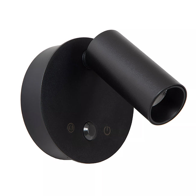 Aplique aluminio negro dimeable con sensor de movimiento Ø8,1x5.9x6.5 cm 2W LED - LUAP0181