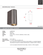 Aplique aluminio gris metalizado Ø4x6,2x9 cm 1xGU10 (MR11) - LUAP0182