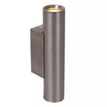 Aplique aluminio gris metalizado Ø4x6,2x18 cm 2xGU10 (MR11) - LUAP0183