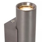 Aplique aluminio gris metalizado Ø4x6,2x18 cm 2xGU10 (MR11) - LUAP0183