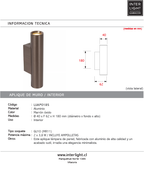 Aplique aluminio Café metalizado Ø4x6,2x18 cm 2xGU10 (MR11) - LUAP0185