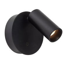 Cargar imagen en el visor de la galería, Aplique aluminio negro dimeable  tactil Ø8,1x5.9x6.5 cm 2W LED - LUAP0186
