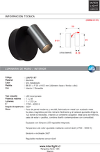 Aplique aluminio gris metalizado dimeable  tactil Ø8,1x5.9x6.5 cm 2W LED - LUAP0187