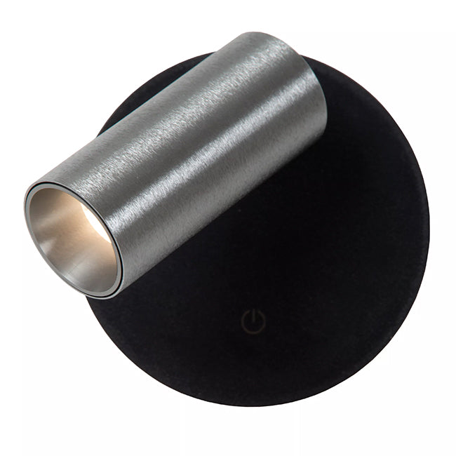 Aplique aluminio gris metalizado dimeable  tactil Ø8,1x5.9x6.5 cm 2W LED - LUAP0187