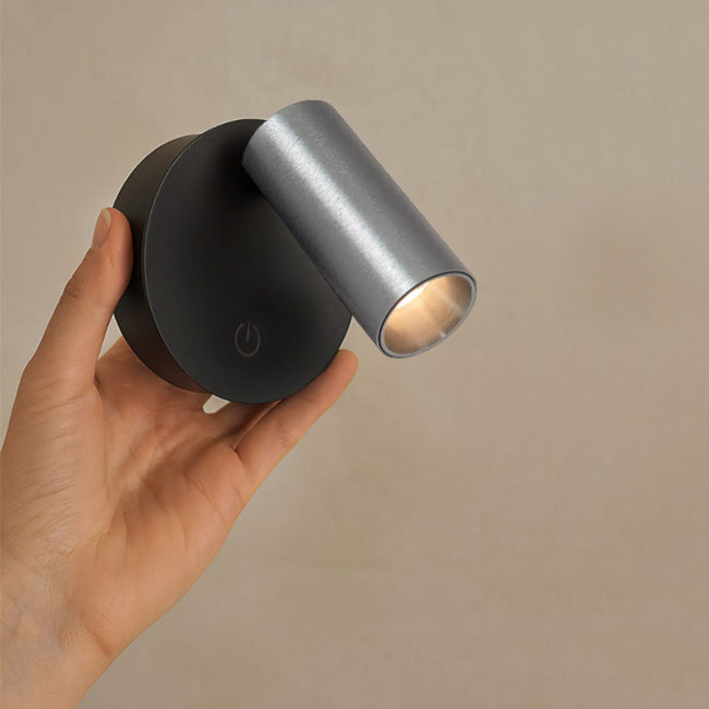 Aplique aluminio gris metalizado dimeable  tactil Ø8,1x5.9x6.5 cm 2W LED - LUAP0187