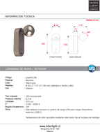 Aplique aluminio hierro gris Ø6.5x11x18 cm 6.3W LED  - LUAP0190
