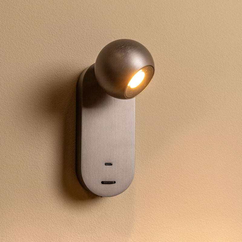 Aplique aluminio hierro gris Ø6.5x11x18 cm 6.3W LED  - LUAP0190