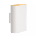 Aplique metal blanco interior dorado 16x8x20 cm 2 luces E14 - LUAP0194