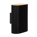 Aplique metal negro interior dorado 16x8x20 cm 2 luces E14  - LUAP0195