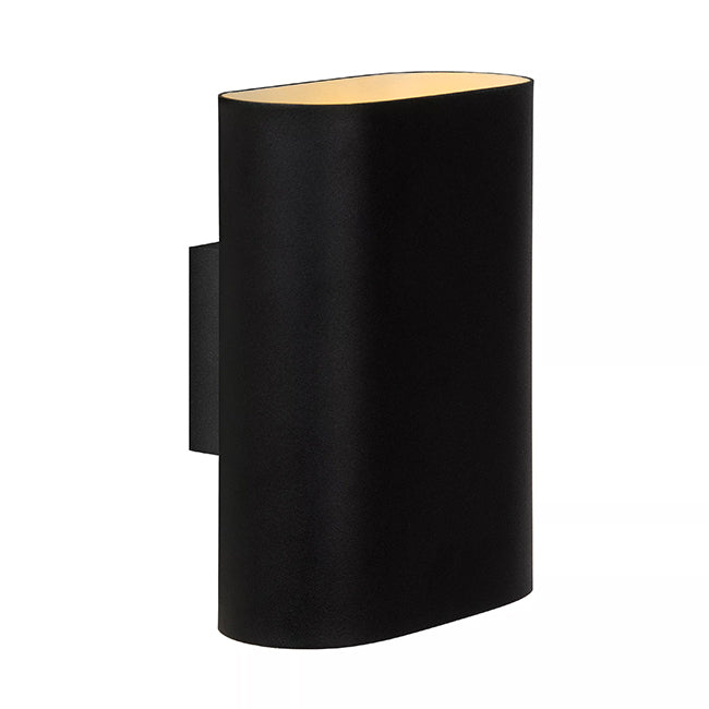 Aplique metal negro interior dorado 16x8x20 cm 2 luces E14  - LUAP0195