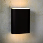 Aplique metal negro interior dorado 16x8x20 cm 2 luces E14  - LUAP0195