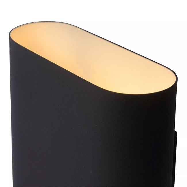 Aplique metal negro interior dorado 16x8x20 cm 2 luces E14  - LUAP0195