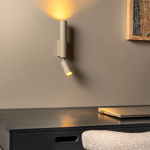 Aplique aluminio taupe Ø3.9x6.4x37 cm 2 luces GU10 (MR11) - LUAP0196