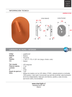 Aplique madera terracota 18,4x17x28,1 cm 12W LED - LUAP0197