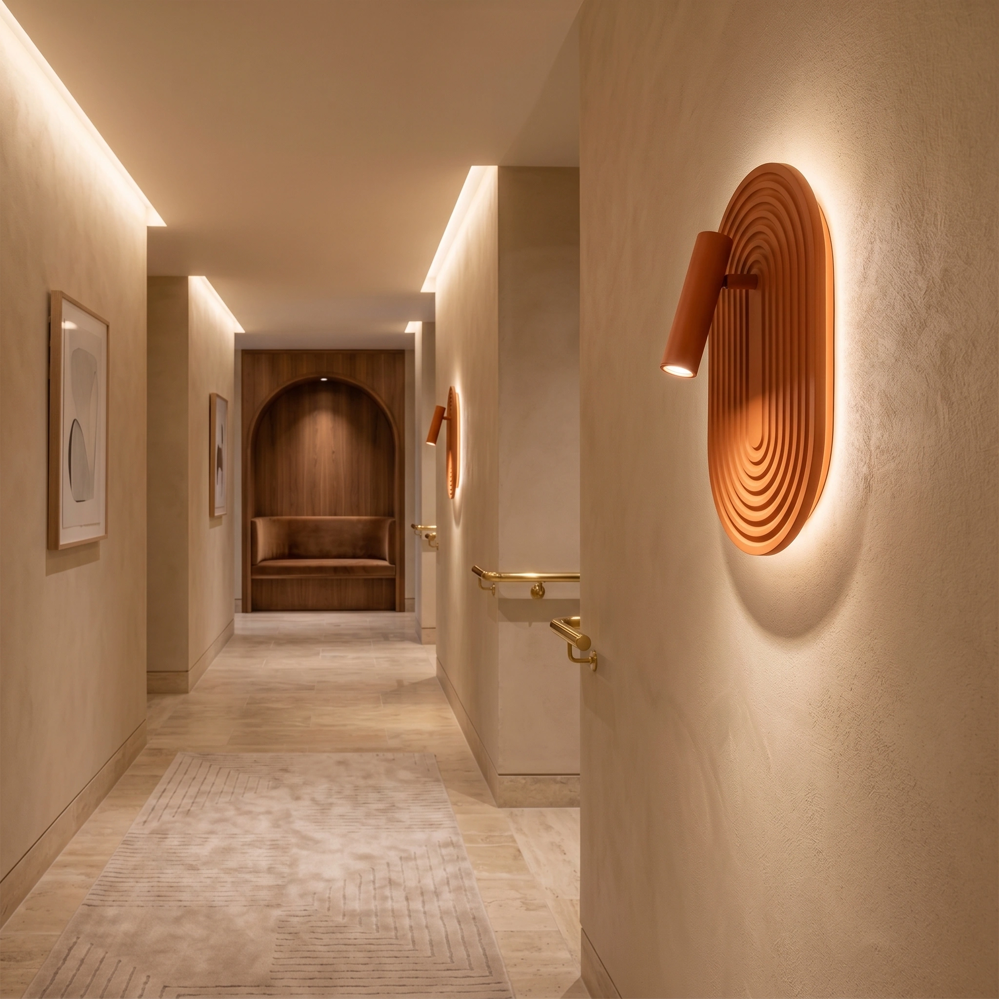 Aplique madera terracota 18,4x17x28,1 cm 12W LED - LUAP0197