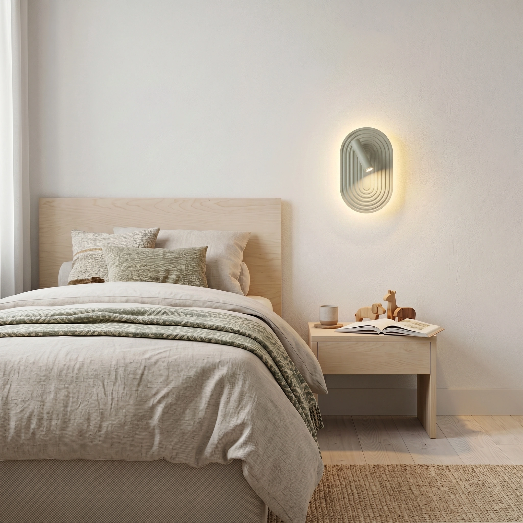 Aplique madera verde 18,4x17x28,1 cm 12,6W LED - LUAP0198